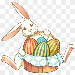 Easter Bunny Images Clip Art - Easter Bunny And Basket Clip Art, HD Png Download