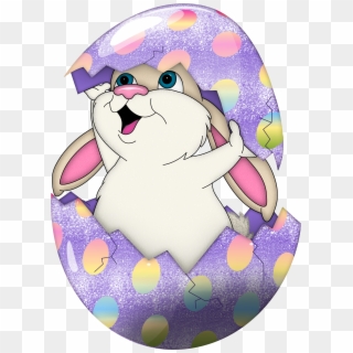 Cute Purple Easter Bunny In Egg Transparent Png Clipart - Easter Bunnies Clip Art, Png Download
