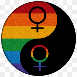 Rainbow-colored, Lesbian Pride, Yin And Yang With Matching - Yin Yang Gay Symbol, HD Png Download