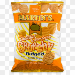 Martin's Crunchy Ridged Potato Chips Cheddar & Sour - Brown Bread, HD Png Download
