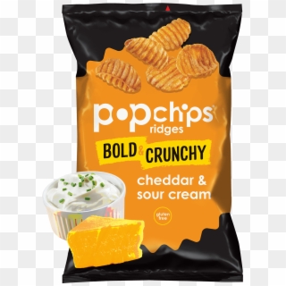 5oz Bag Of Cheddar And Sour Cream Popchips Ridges - Cheddar Sour Cream Popchips, HD Png Download