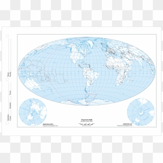 Globe World Map Aitoff Projection Map Projection - Mapa Planisferio Aitoff, HD Png Download