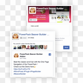 Facebook Bar Png - Facebook Feed In Website Template Dummy, Transparent Png