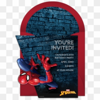 Spider-man Wall Climb Online Invitation - Poster, HD Png Download