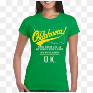 Map Outline, Green Tee, Oklahoma, Buffalo, Irish, Musicals, - Oklahoma The Musical T Shirts, HD Png Download