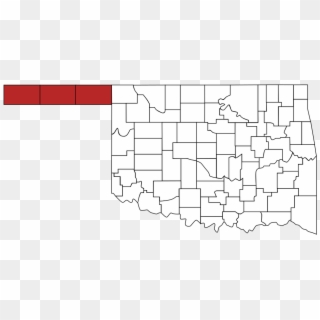 Map Of Oklahoma Highlighting Panhandle - Pauls Valley Oklahoma Map, HD Png Download