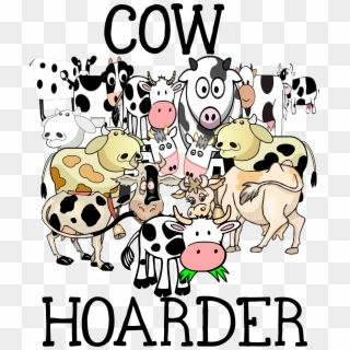 Cotton T-shirt With Funny Cow Hoarder Design - Cartoon, HD Png Download