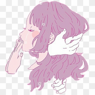 #hush #quiet #animegirl #japan #purple #tear #upset - Desktop Backgrounds Anime Aesthetic, HD Png Download