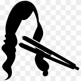 Hair Straightener On Long Female Hair Comments - Long Hair Icon Png, Transparent Png
