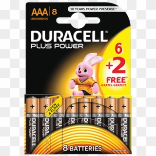 Duracell Pack Aaa 6 2 Free Batteries - Duracell Aaa 8, HD Png Download