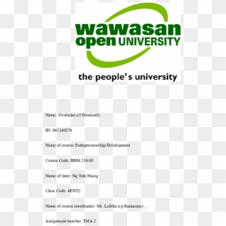 Docx - Wawasan Open University, HD Png Download