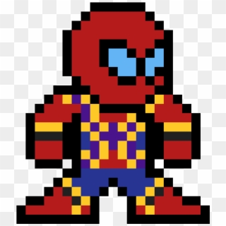 Iron Spider - Civil War Spiderman Pixel Art, HD Png Download