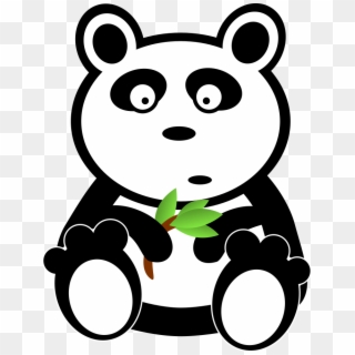 With Bamboo Leaves Png - Panda Clipart Black And White Png, Transparent Png