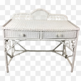 Pier 1 White Wicker Desk Part Of The Bristol Collection - End Table, HD Png Download