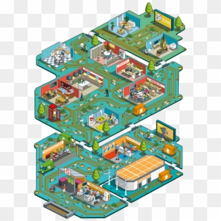 Colourful Isometric Illustration Of Various Futures - Re Start Project, HD Png Download