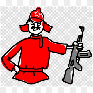 Red Army Soldier Png Clipart Soldier Soviet Union Clip - Russian Red Army Cartoon, Transparent Png