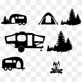 Picture Freeuse Stock Camping Tent Clipart Black And - Camp Winnipesaukee, HD Png Download