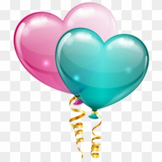 Balao Sticker - Pink And Blue Balloons Png, Transparent Png