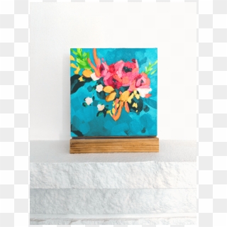 Bluesy, Painting On Birch Wood Panel - Rainbow Rose, HD Png Download