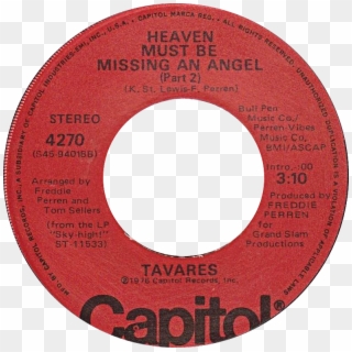 Heaven Must Be Missing An Angel By Tavares Us Vinyl - Label, HD Png Download