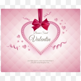 Personalized Label Sticker Template Heart Ribbon - 心 形 情人 節 快樂, HD Png Download