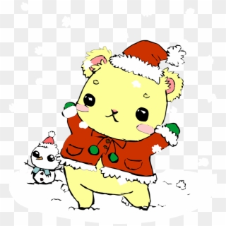 Christmas Bear Potato Noel St Claus Snow Snowman - Bear Chibi Anime Png, Transparent Png