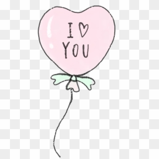 #iloveyou #balloon #love #heart #ribbon #cute #colorful - Heart, HD Png Download