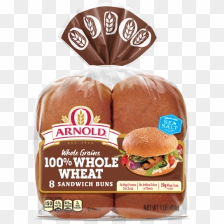 Arnold 100% Whole Wheat Sandwich Buns Package Image - Arnold Bread, HD Png Download