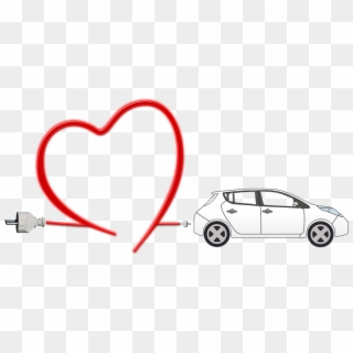 Electric Car Heart Environment Protection Current - Electric Car, HD Png Download