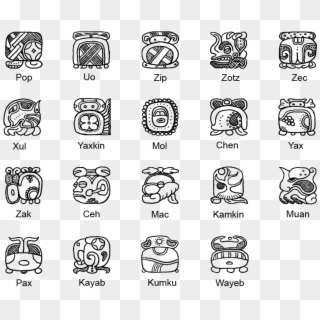 Haab Glyphs - Mayan Calendar Glyphs, HD Png Download