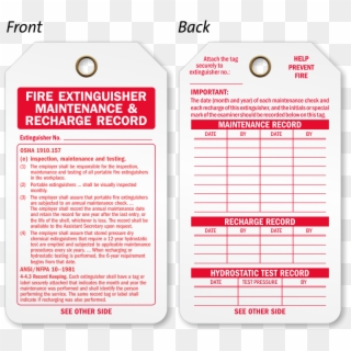 Fire Extinguisher Recharge And Inspection - Fire Extinguisher Inspection Tags, HD Png Download
