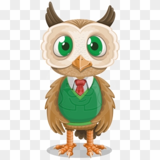 Owl Teacher Cartoon Vector Character Aka Professor - Cartoon, HD Png Download