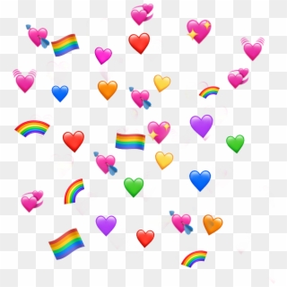 #corazones #corazón #banderita #lgbt #arcoiris🌈 - Heart Emoji Meme Transparent, HD Png Download