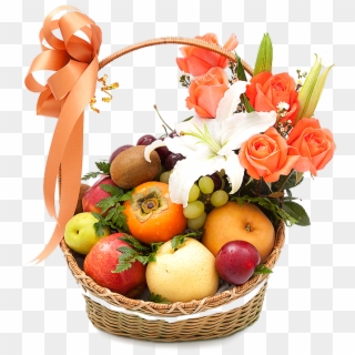Why Choose Us - Fruit Basket With Flowers, HD Png Download