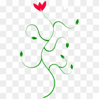 Flower Curve Green Red Plant Swirl - Short Moral Stories In Sanskrit, HD Png Download