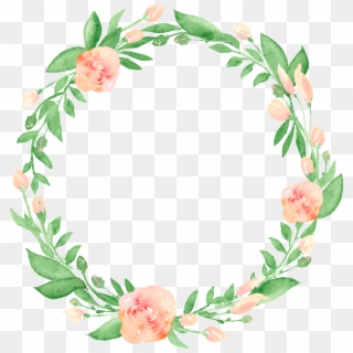 Hojas Vector Folha - Wreath Watercolor Transparent Background, HD Png Download