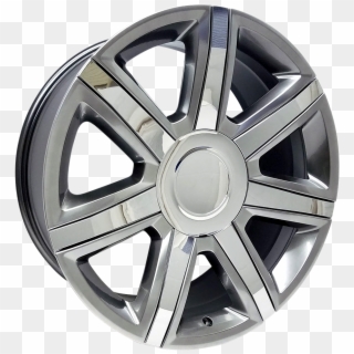 Cadillac Escalade Style, Hyper Black With Chrome Inserts - Hubcap, HD Png Download