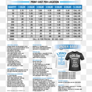 Mikey Designs T-shirt Screen Printing Price List - Screen Printing Prices 2017, HD Png Download