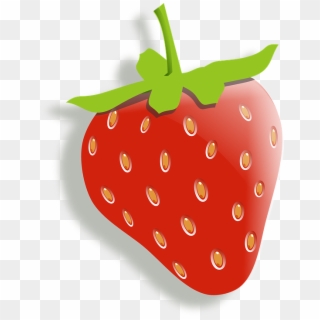 Strawberry Fruit Food Red Berry Stem Green - Small Strawberry Clip Art, HD Png Download
