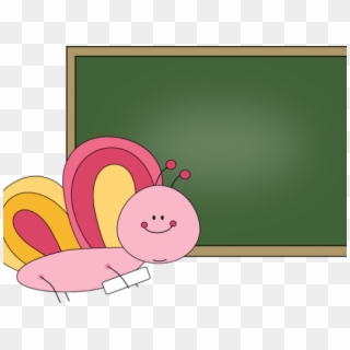 Blackboard Clipart Dragonfly - Butterfly Going To School Clipart, HD Png Download