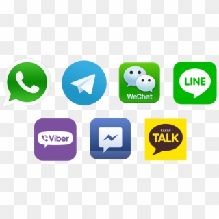 Whatsapp Telegram Viber Wechat , Png Download - Wechat Whatsapp Viber Logo, Transparent Png
