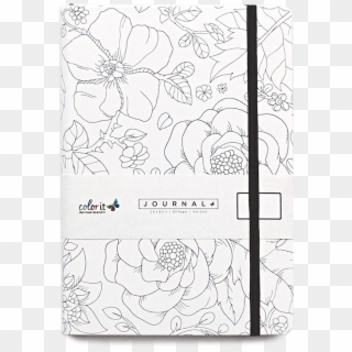 Fineline Flowers A5 Notebook Journal 160 Dot Grid Pages - Flower Drawing Notebook, HD Png Download