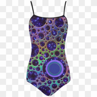 Universe Dots Grid Colored Pattern Strap Swimsuit - Maillot, HD Png Download