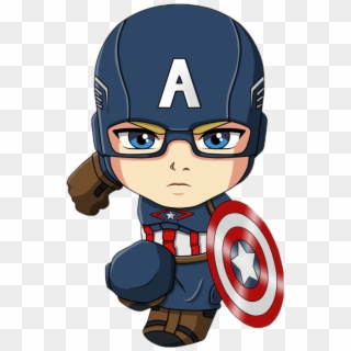 Captainamerica Sticker - Chibi Captain America Cartoon, HD Png Download