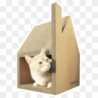 House For Cats Best Seller Round Cat House Cardboard - Gato Arquitecto, HD Png Download