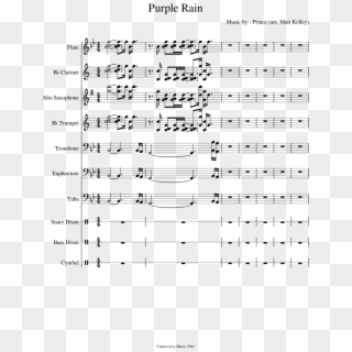 Purple Rain Sheet Music Composed By Music By - Alto Sax Lost Woods, HD Png Download