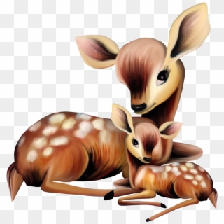 Animalitos De Blancanieves Png - Mother Deer With Baby Deer Clipart, Transparent Png