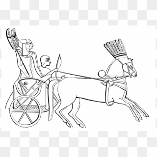Egyptian Chariot Horses Ancient History Thebes - Draw A Chariot With Horses, HD Png Download