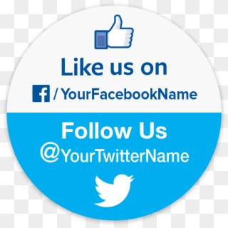 Picture Of Personalized Facebook & Twitter Stickers - Like Us On Facebook And Follow Us, HD Png Download