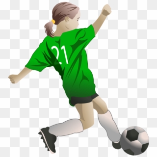 28 Collection Of Female Soccer Players Clipart - Girl Play Football Png, Transparent Png
